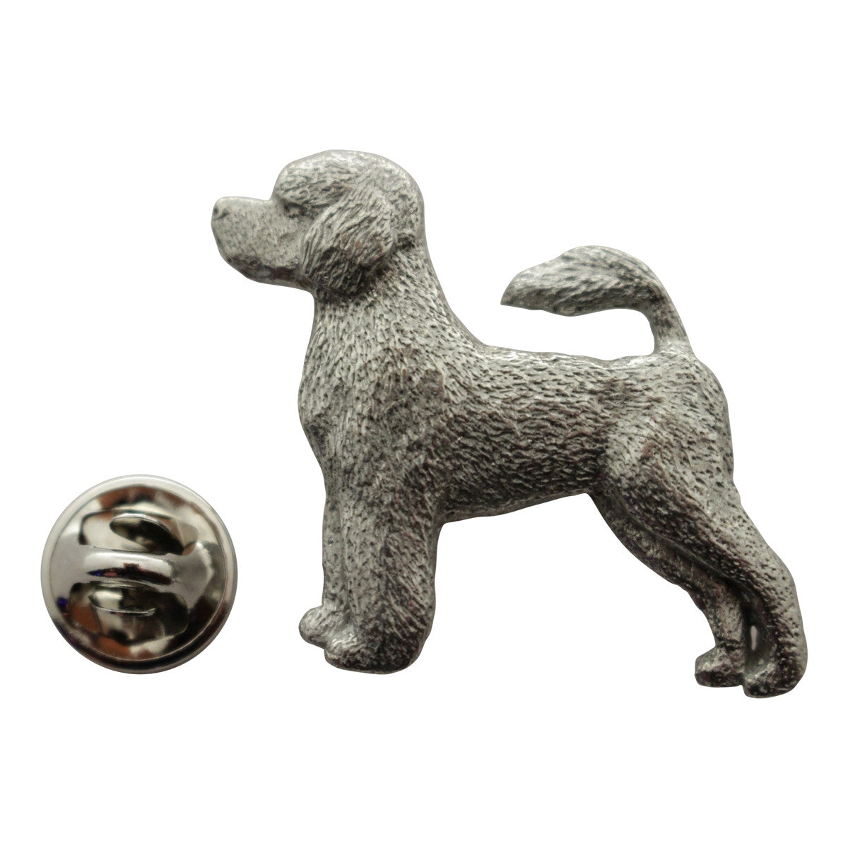 Portuguese Water Dog Pin ~ Antiqued Pewter ~ Lapel Pin ~ Sarah's Treats & Treasures